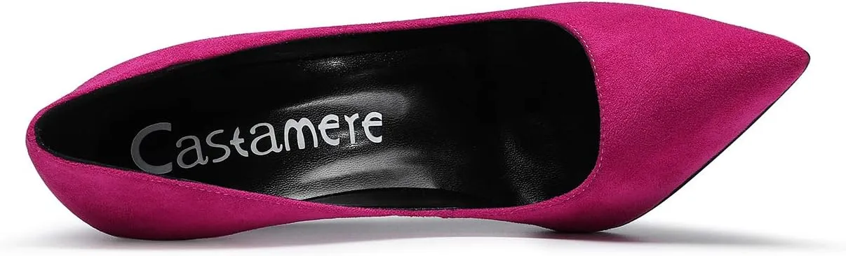 Castamere Womens High Heel Pumps Slip-on Pointy-Toe Elegant Stilettos Comfort Sexy Heel Shoes 4.7Inch Heels Black Lining