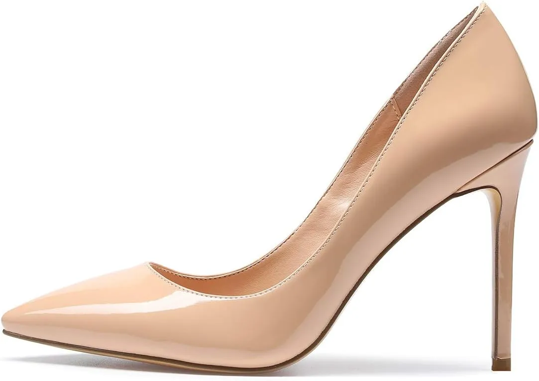 Castamere Womens High Heels Pointed-Toe Slip-on Stilettos Pumps 4Inch Heel Shoes