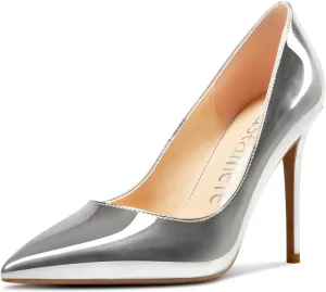 Castamere Womens High Heels Pointed-Toe Slip-on Stilettos Pumps 4Inch Heel Shoes