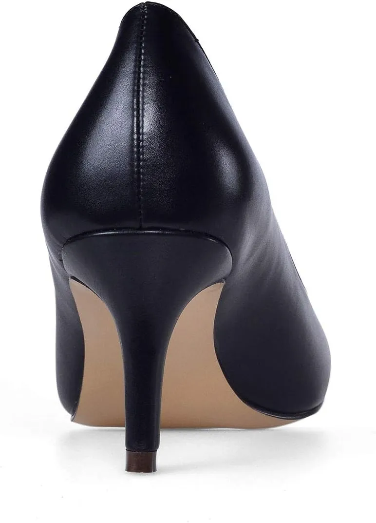 Castamere Womens Round Toe Pumps Stiletto Mid Heels Office Slip-on 6CM Heels