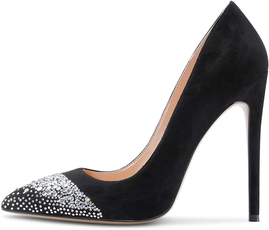 Castamere Womens Sky High Heels Basic Pumps Pointed-Toe Slip-On Stilettos 12CM Heel Shoes