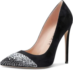 Castamere Womens Sky High Heels Basic Pumps Pointed-Toe Slip-On Stilettos 12CM Heel Shoes