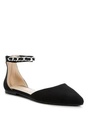 Chain Embellished Flat Sandals