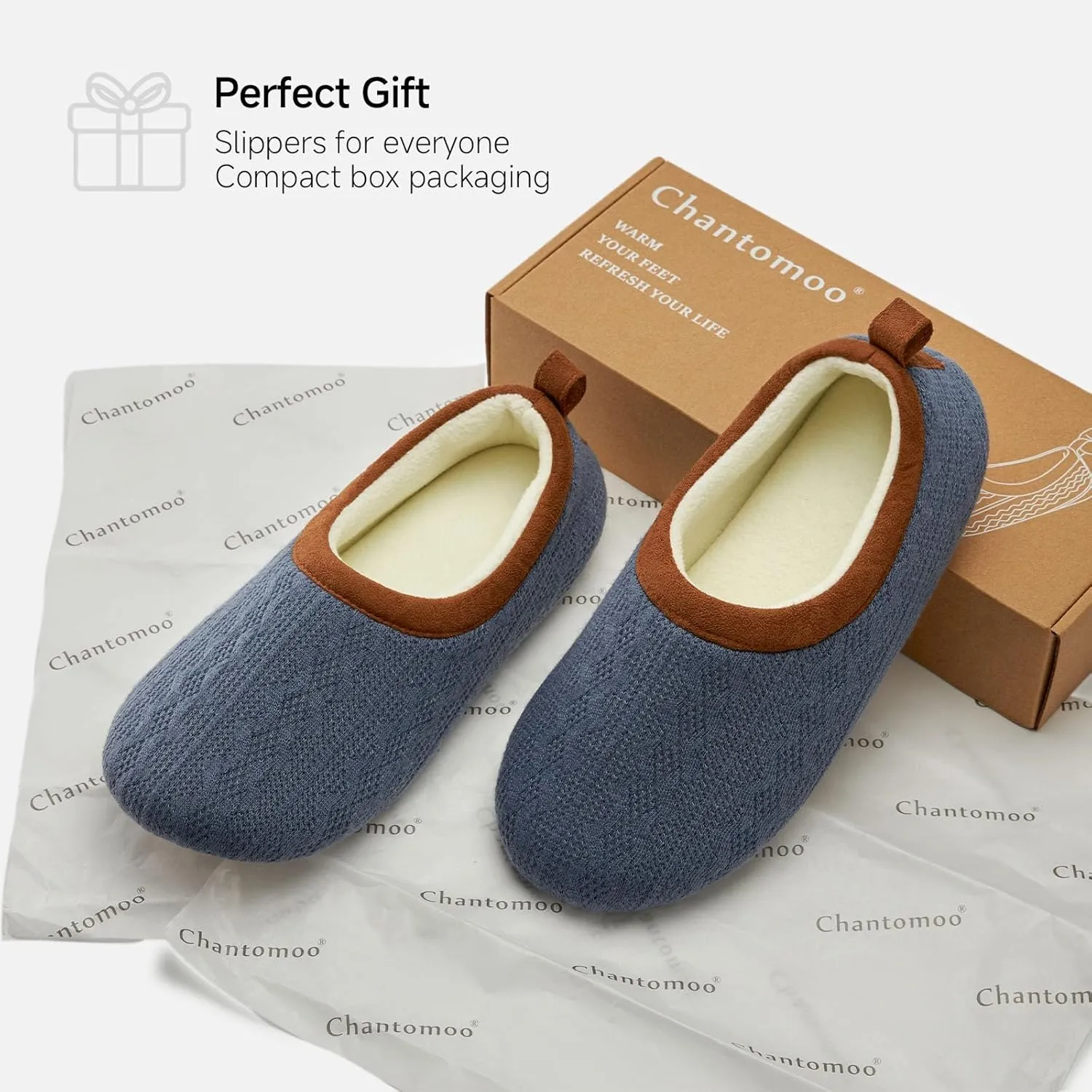 Chantomoo Womens Slippers Soft Sole Indoor Memory Foam Loafer Slippers