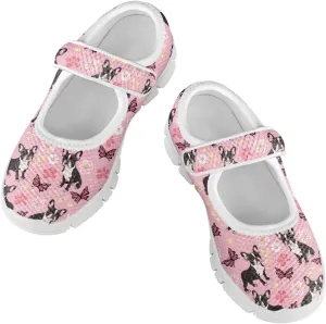 chaqlin Dog Girls Dress Shoes Mary Jane Running Athletic Shoes Lightweight Barefoot Flat Breathable Mesh for Outdoor Indoor