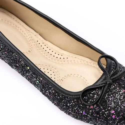 Charcoal Comfortable Glittery Ballerina