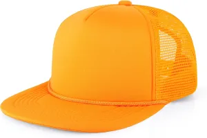 CHOK.LIDS Flat Bill Foam Top Hats for Men and Women Adjustable Snapback Trucker Hat Trendy Color Flat Brim Mesh Baseball Cap