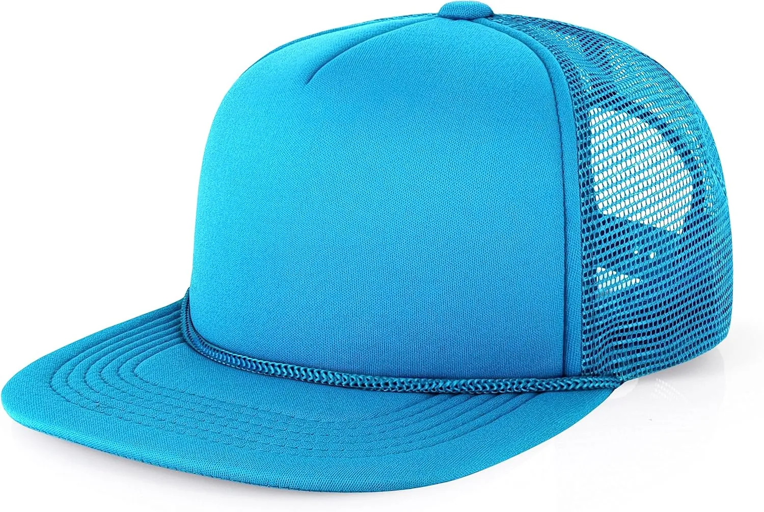 CHOK.LIDS Flat Bill Foam Top Hats for Men and Women Adjustable Snapback Trucker Hat Trendy Color Flat Brim Mesh Baseball Cap