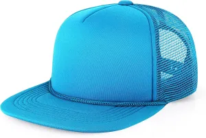 CHOK.LIDS Flat Bill Foam Top Hats for Men and Women Adjustable Snapback Trucker Hat Trendy Color Flat Brim Mesh Baseball Cap