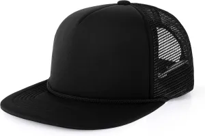 CHOK.LIDS Flat Bill Foam Top Hats for Men and Women Adjustable Snapback Trucker Hat Trendy Color Flat Brim Mesh Baseball Cap