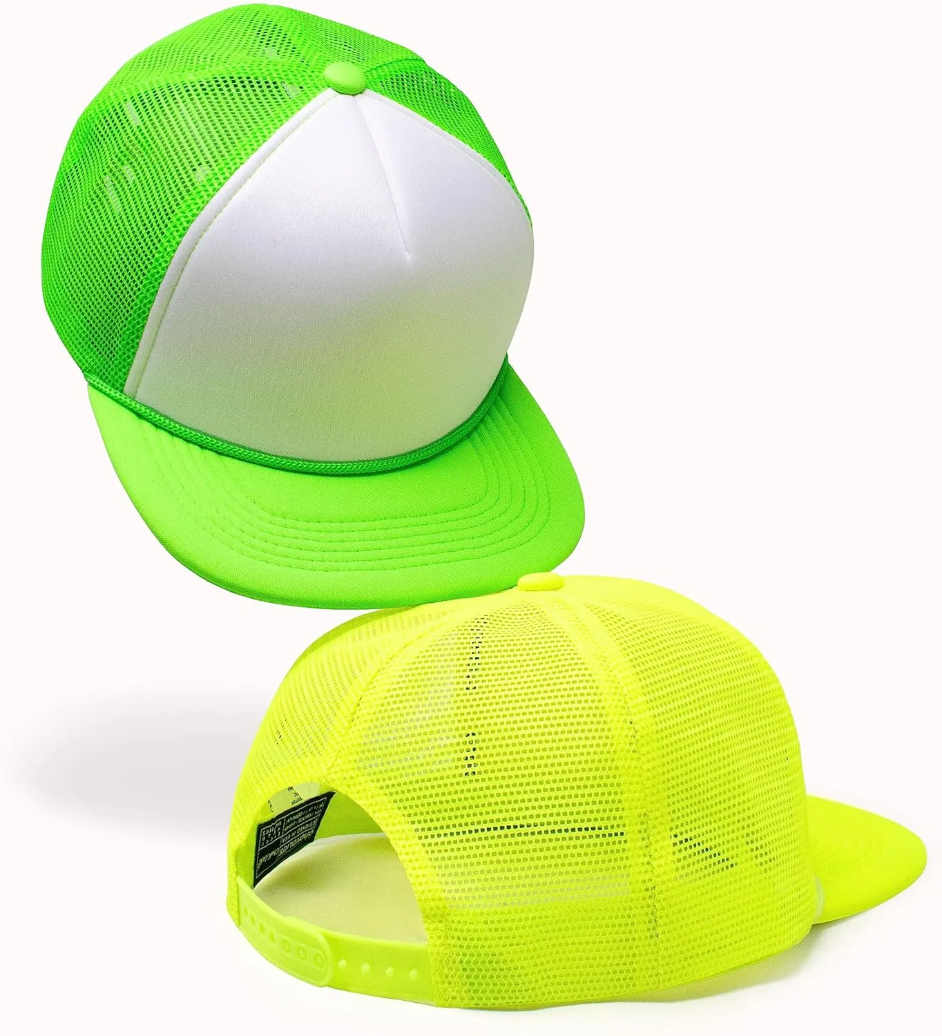 CHOK.LIDS Flat Bill Foam Top Hats for Men and Women Adjustable Snapback Trucker Hat Trendy Color Flat Brim Mesh Baseball Cap