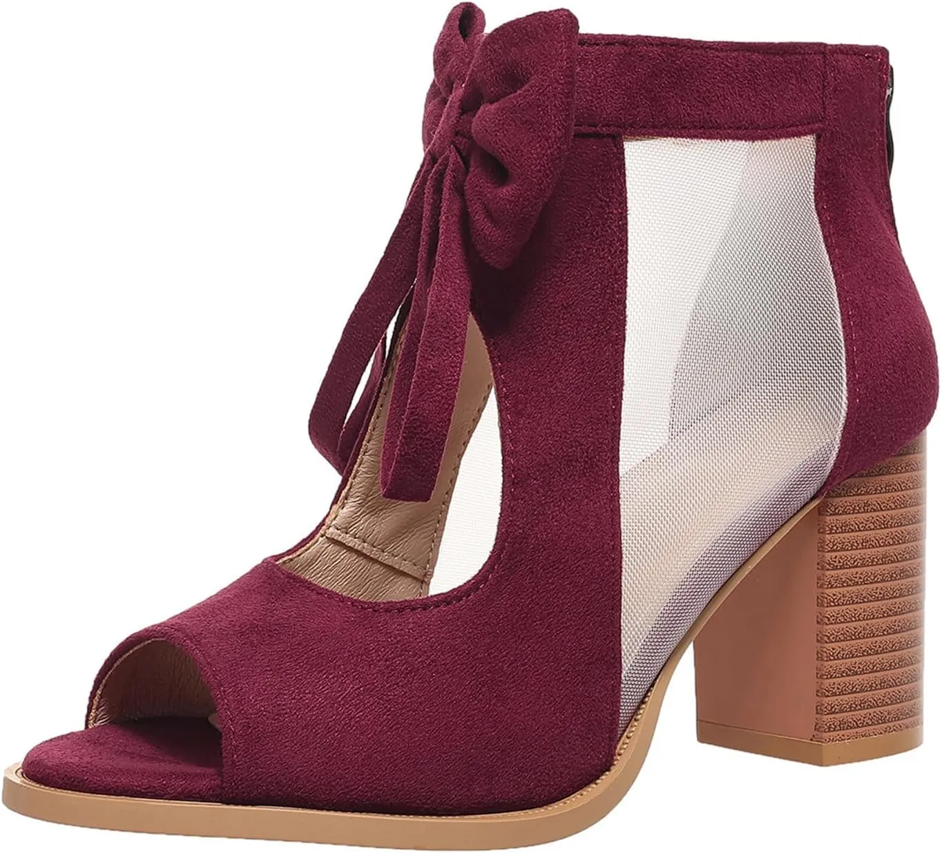 Chunky Heels for Women 2025 Summer Mash Open Toe Platform High Heel Shoes Strappy Lace Up Hollow Out Chunky High Heels Party Pump Shoes Dressy Wedding Sandals Comfortable Fashion Trendy Sandal 2025