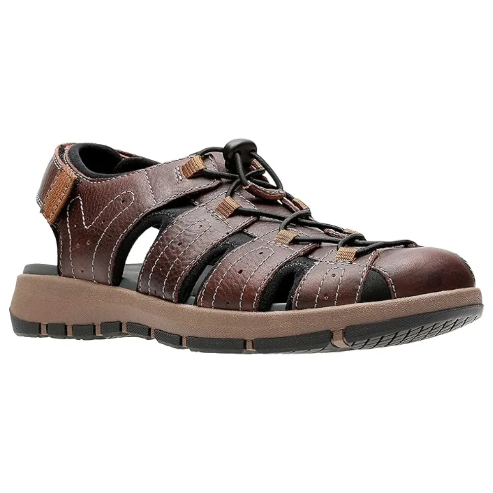 Clarks Brixby Cove Dark Brown Leather Sandal (Men's)
