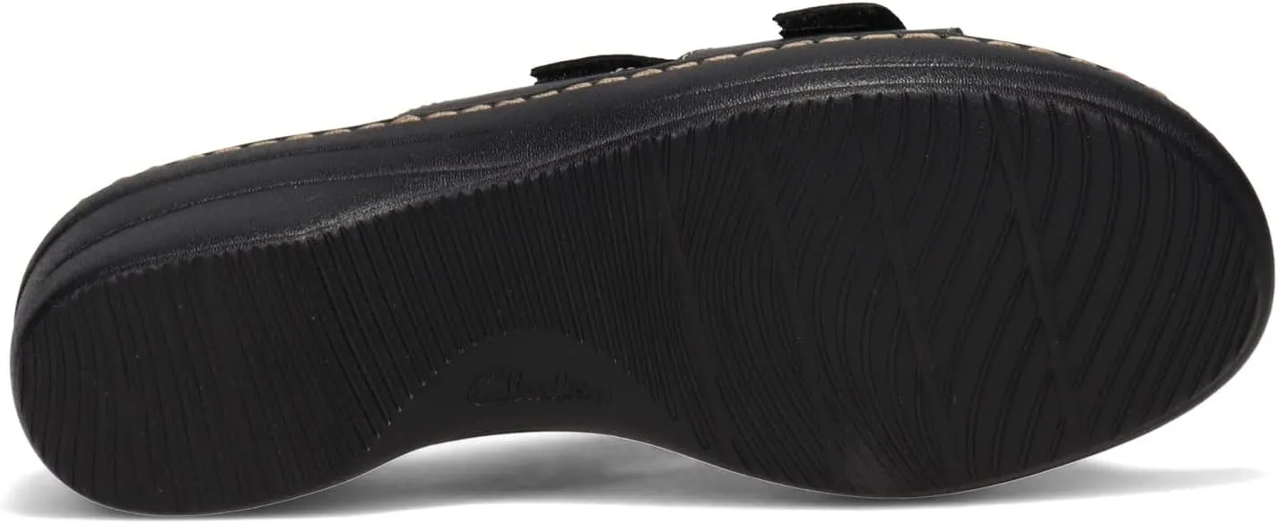 Clarks Womens Merliah Karli Metallic Leather Slide Sandals