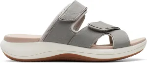 Clarks Women's Mira Ease Slide Sandal, Grey Textile, 9