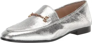 Classic Giant discount On Chain Loraine Soft Silver Flat Sam Detailed Edelman Vamp Loafers Free international delivery Slip