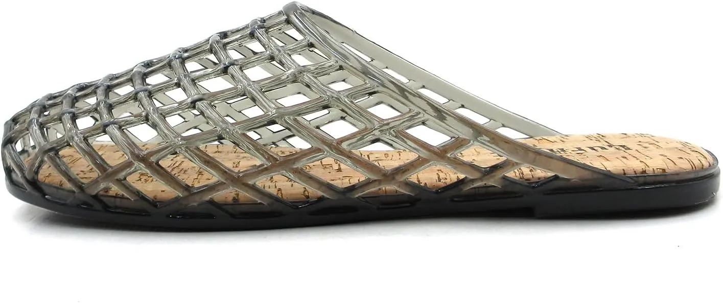 Clear Jelly Mesh Slides for Women Jelly Flats Sandals Summer Slippers