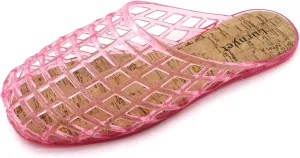 Clear Jelly Mesh Slides for Women Jelly Flats Sandals Summer Slippers
