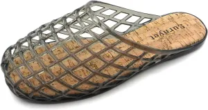 Clear Jelly Mesh Slides for Women Jelly Flats Sandals Summer Slippers