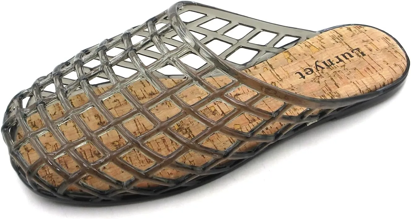 Clear Jelly Mesh Slides for Women Jelly Flats Sandals Summer Slippers