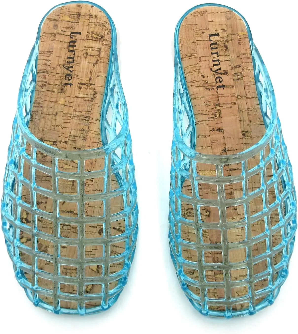 Clear Jelly Mesh Slides for Women Jelly Flats Sandals Summer Slippers