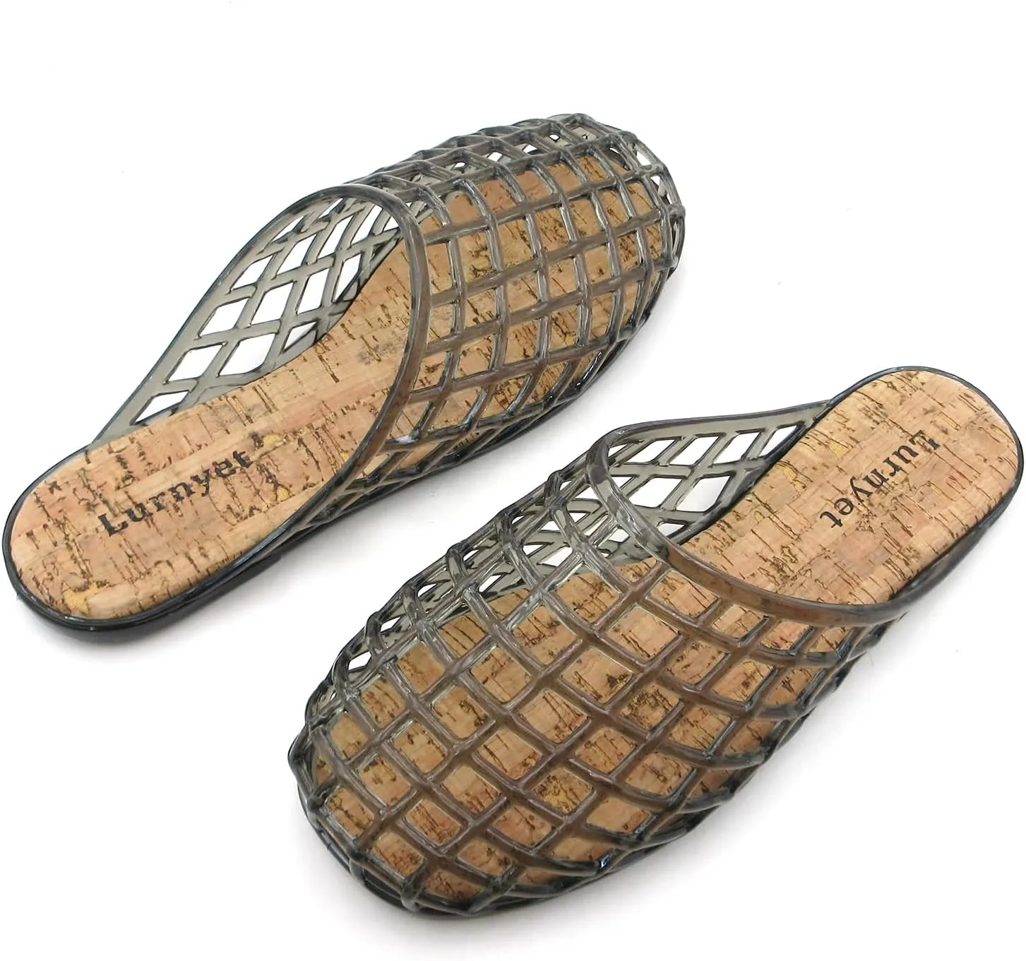 Clear Jelly Mesh Slides for Women Jelly Flats Sandals Summer Slippers