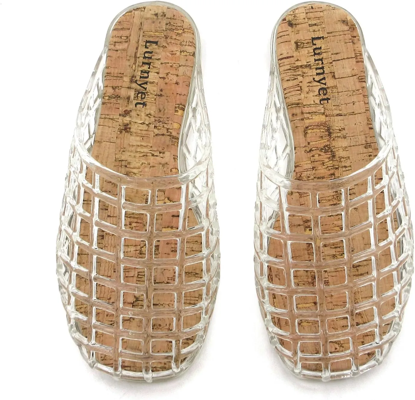 Clear Jelly Mesh Slides for Women Jelly Flats Sandals Summer Slippers