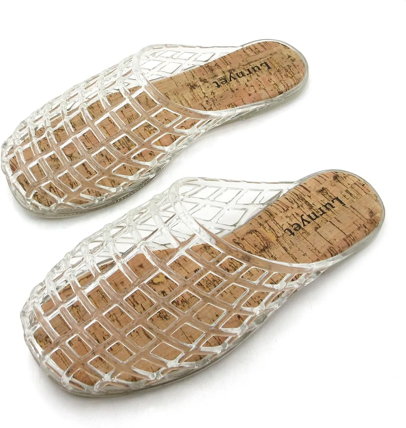 Clear Jelly Mesh Slides for Women Jelly Flats Sandals Summer Slippers