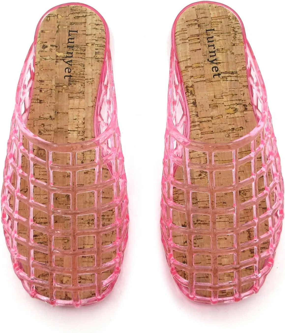 Clear Jelly Mesh Slides for Women Jelly Flats Sandals Summer Slippers