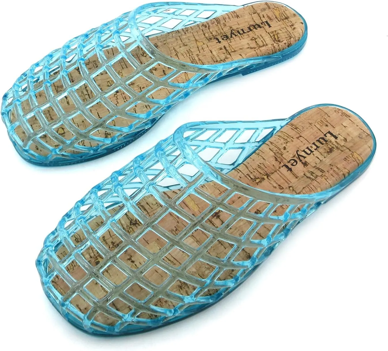 Clear Jelly Mesh Slides for Women Jelly Flats Sandals Summer Slippers