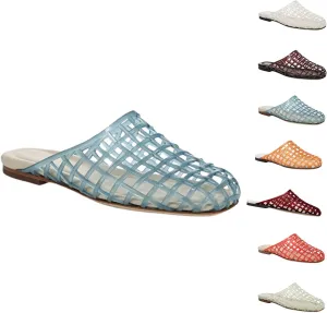 Clear Jelly Shoes for Women Slip on Clear Hollow Closed Toe Flat Sandals Beach Jellies Slippers Summer Slide Shoesv