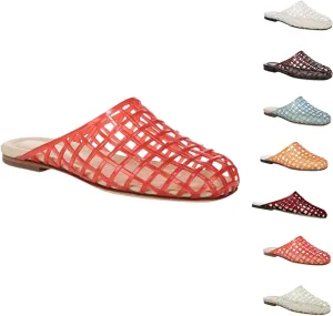 Clear Jelly Shoes for Women Slip on Clear Hollow Closed Toe Flat Sandals Beach Jellies Slippers Summer Slide Shoesv