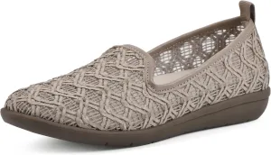 CLIFFS BY WHITE MOUNTAIN Women's Twisty Woven Moccasin Style Loafer Flat
