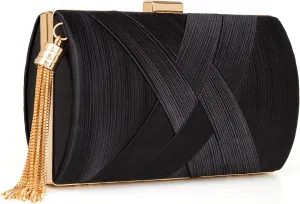 Clutch Purses for Women Formal Evening Clutch Purse Shoulder Cross Body Bags for Wedding Party Handbag with Tassel
