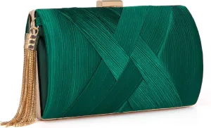 Clutch Purses for Women Formal Evening Clutch Purse Shoulder Cross Body Bags for Wedding Party Handbag with Tassel