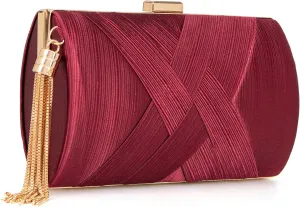 Clutch Purses for Women Formal Evening Clutch Purse Shoulder Cross Body Bags for Wedding Party Handbag with Tassel