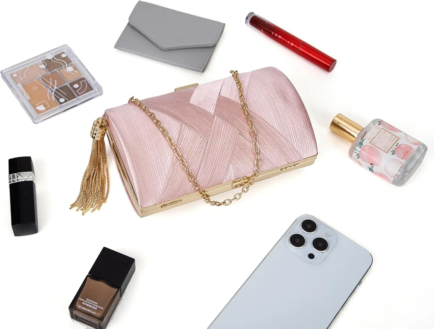 Clutch Purses for Women Formal Evening Clutch Purse Shoulder Cross Body Bags for Wedding Party Handbag with Tassel