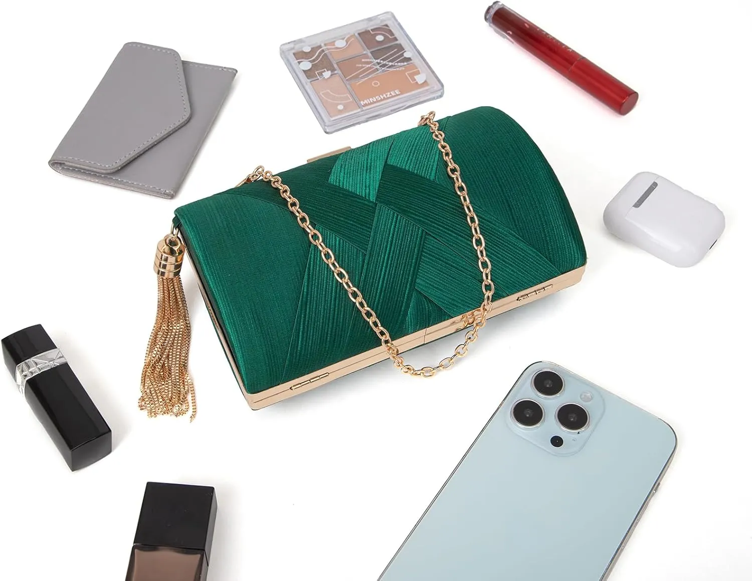Clutch Purses for Women Formal Evening Clutch Purse Shoulder Cross Body Bags for Wedding Party Handbag with Tassel