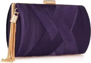 Clutch Purses for Women Formal Evening Clutch Purse Shoulder Cross Body Bags for Wedding Party Handbag with Tassel