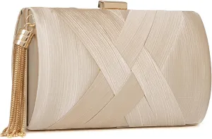Clutch Purses for Women Formal Evening Clutch Purse Shoulder Cross Body Bags for Wedding Party Handbag with Tassel