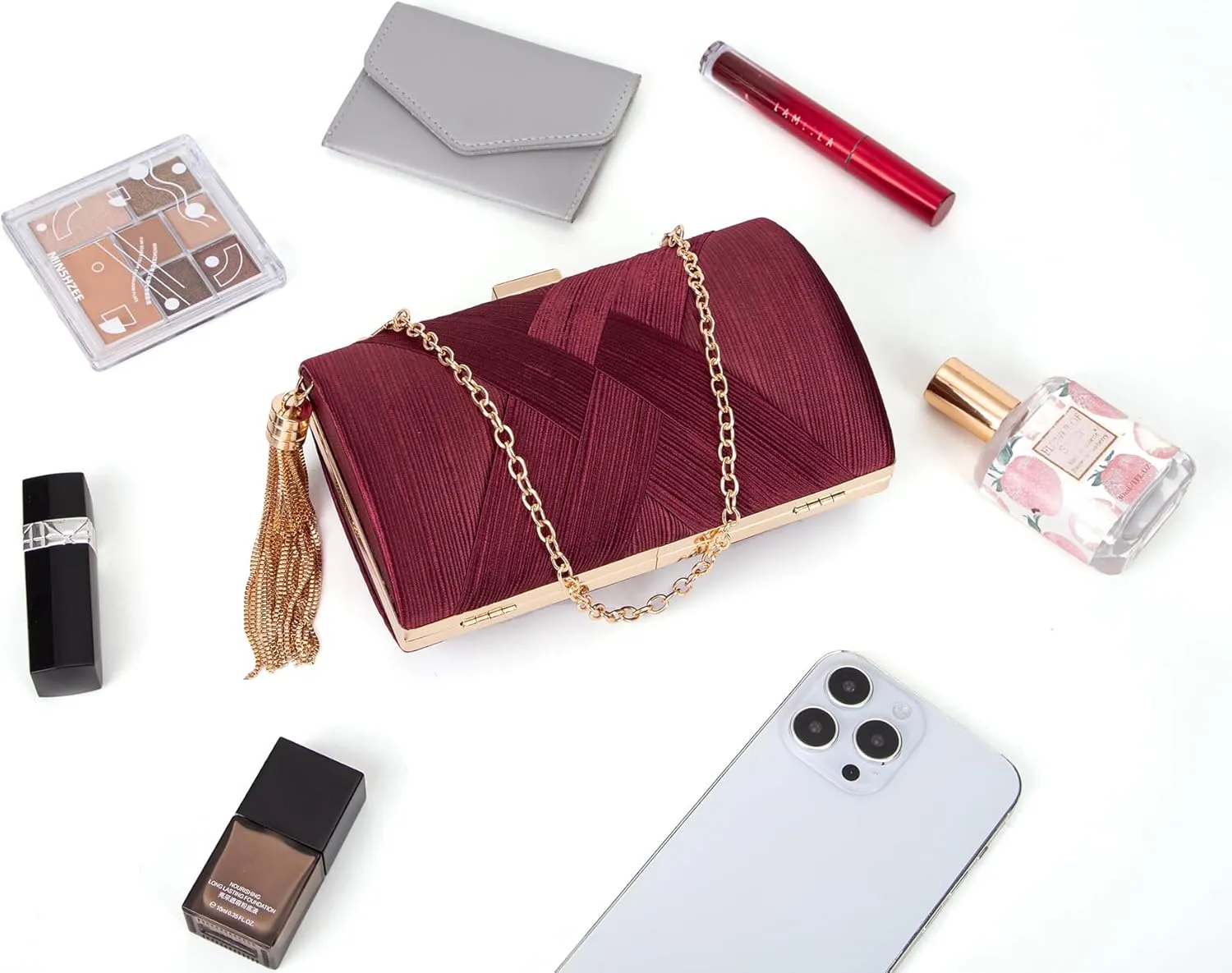 Clutch Purses for Women Formal Evening Clutch Purse Shoulder Cross Body Bags for Wedding Party Handbag with Tassel