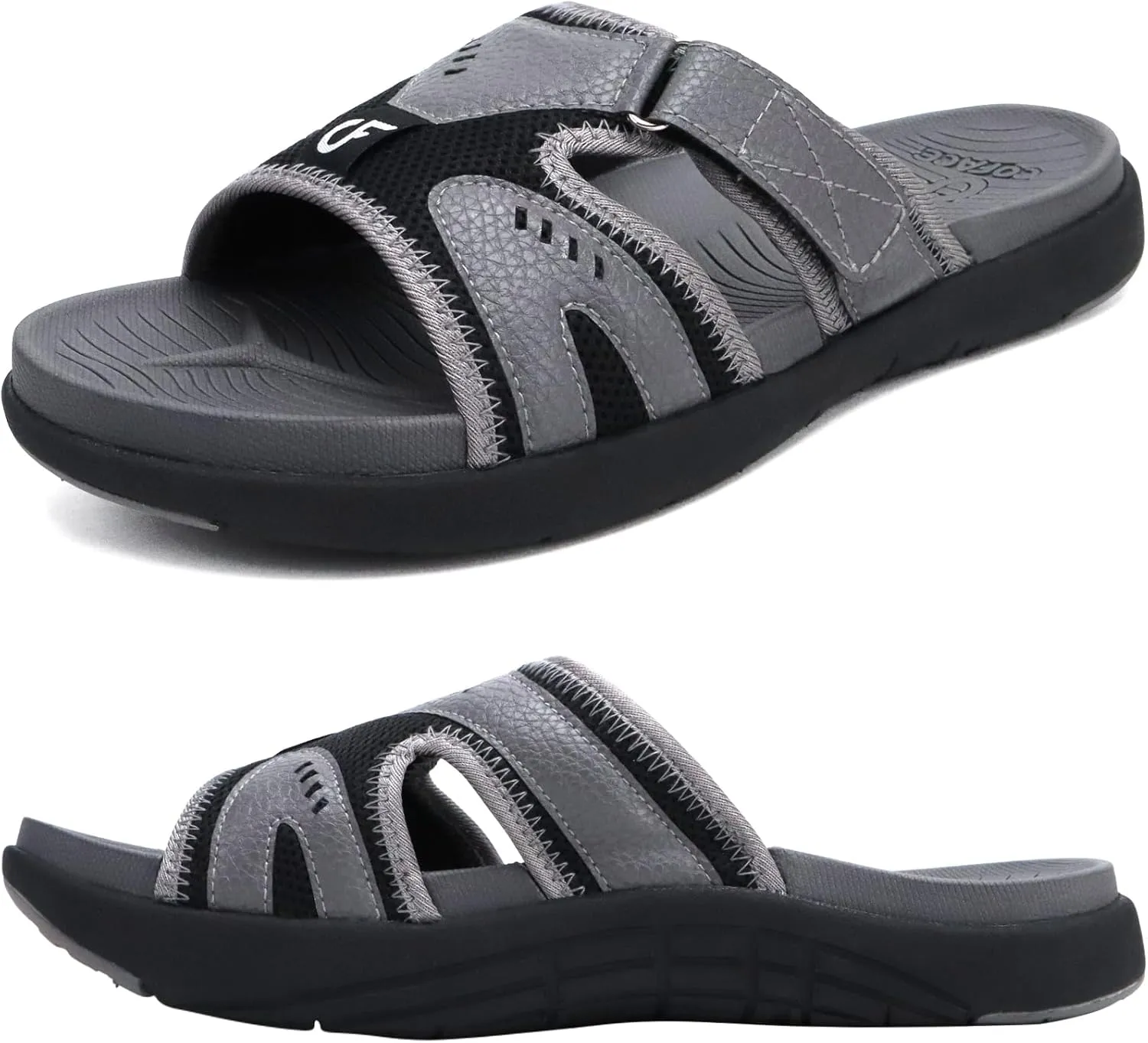 COFACE Mens Sport Recovery Sandals Plantar Fasciitis Soft Cushion Lightweight Orthotic Slides for Men