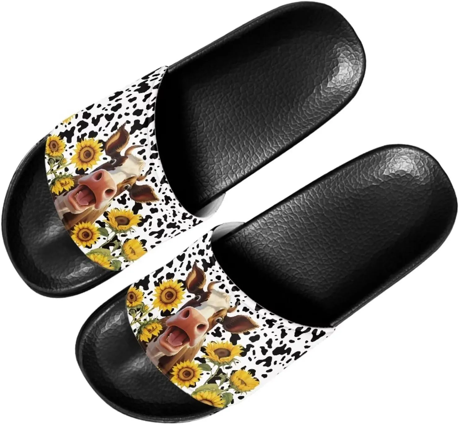 Coloranimal Retro Sunflower Women's Slide Sandals with Slip on Breathable Lightweight House Slippers Size US5-US13