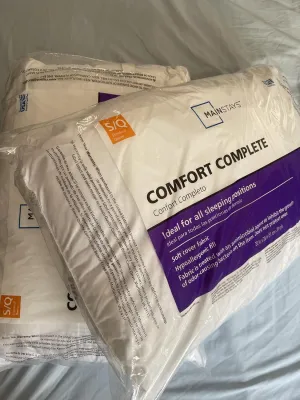 Comfort Bed Pillow Queen Size: Hotel Quality Set of 2- Stomach,Down Alternative Microfiber Filled for Back, Slide Sleepers, Skin Friendly & Breathable