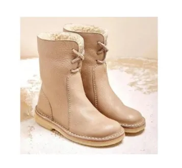 Comfortable flat bottom calf length boots