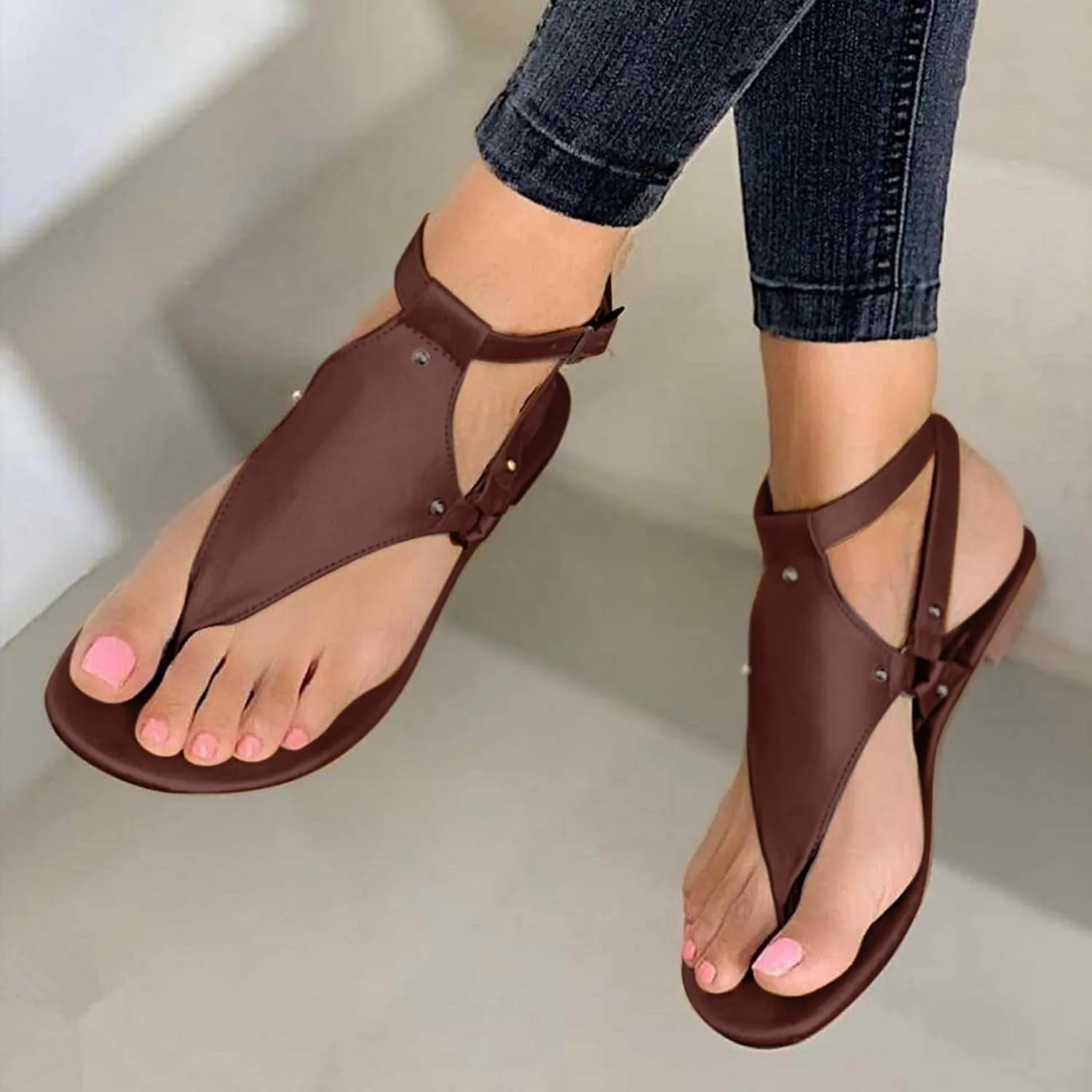 Comfortable Slip on Slide Sandals for Women Open Toes Ankle Strap Cool Shoes Soft Soled Sandals for Women