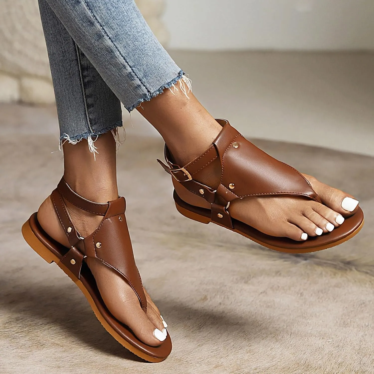 Comfortable Slip on Slide Sandals for Women Open Toes Ankle Strap Cool Shoes Soft Soled Sandals for Women