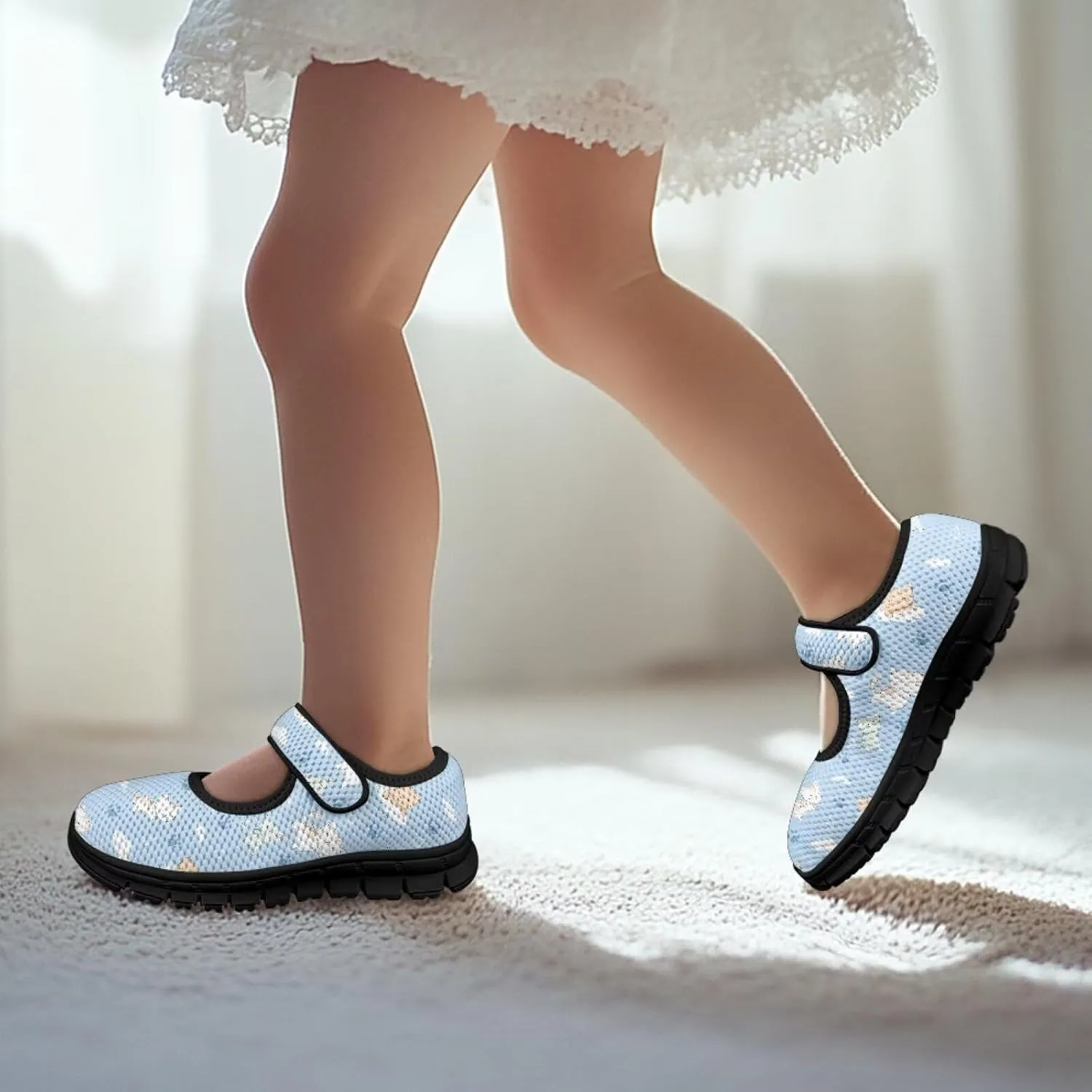 Comfortable Slip-On Sneaker for Girls,Girls'Mary Jane Shoes for Party,Cartoon Walking Flat Shoes for Daily Wear