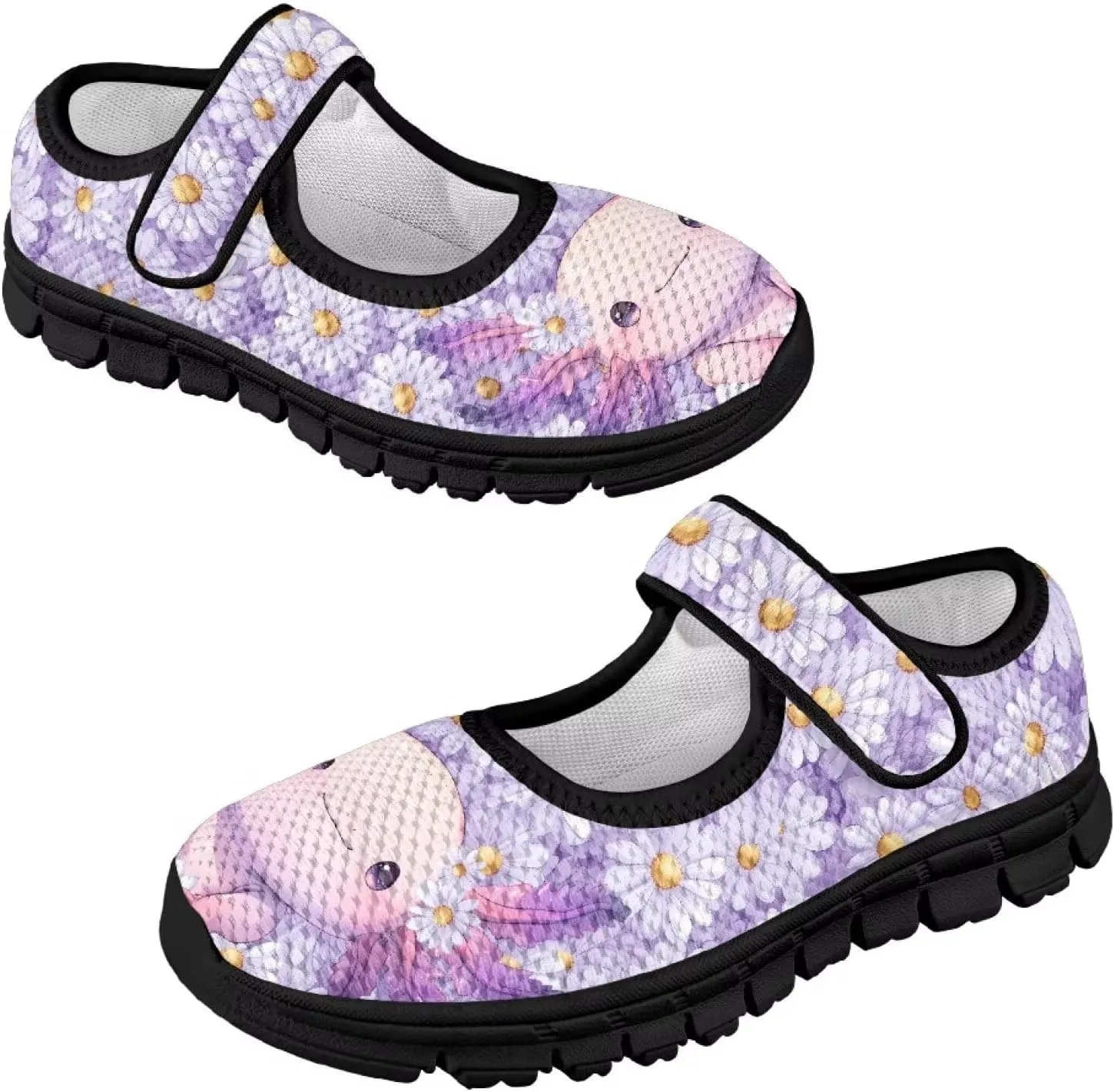 Comfortable Slip-On Sneaker for Girls,Girls'Mary Jane Shoes for Party,Cartoon Walking Flat Shoes for Daily Wear