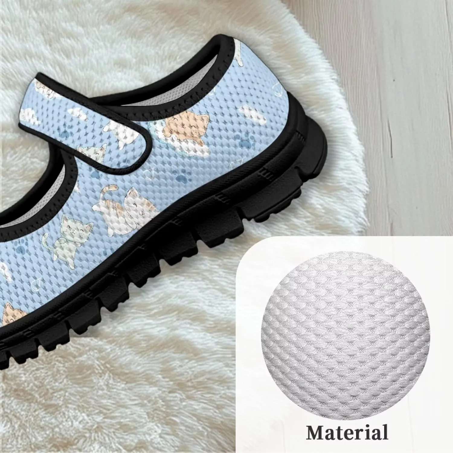 Comfortable Slip-On Sneaker for Girls,Girls'Mary Jane Shoes for Party,Cartoon Walking Flat Shoes for Daily Wear